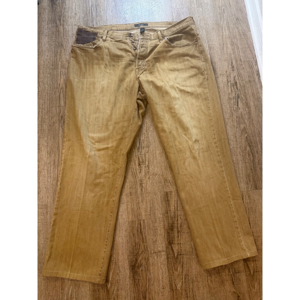 Sean John Mens 42 Straight Leg Jeans Tan Brown Cotton Y2K Baggy Streetwear